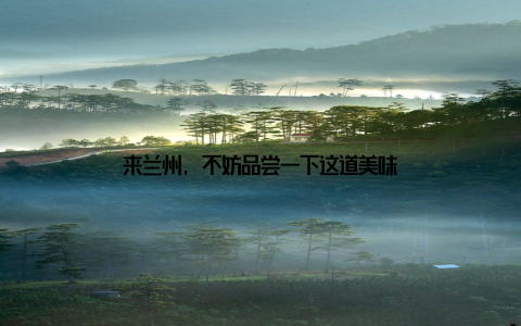 来兰州, 不妨品尝一下这道美味