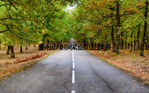 避免因为时间紧迫而错过美景