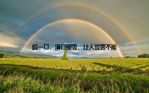 咬一口, 满口留香, 让人欲罢不能